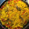 El cooksnap de Enrique cuando hizo Arroz con pollo.