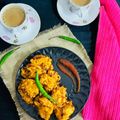 Monica Rangaswamy's cooksnap of when they made Onion pakoda.