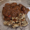 El cooksnap de Rut Borillo cuando hizo Carrilleras de cerdo al vino tinto con champiñón portobello.