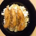 Joe Jo's cooksnap of when they made sweet n sour chicken over rice.