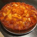 El cooksnap de Karina Della Penna cuando hizo Torta de manzanas y peras invertida con masa de banana y pera.