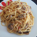 El cooksnap de Sara PA cuando hizo Macarrones a la carbonara auténtica con champiñones.