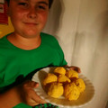 El cooksnap de Mariela Jorcin cuando hizo Bombas de papas, queso y choclo.