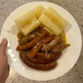 El cooksnap de Samantha Abreu cuando hizo Salchichas al vino.