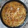 El cooksnap de Vicky cuando hizo Espaguetis caldosos con chirlas (by Dabiz Muñoz).