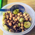 El cooksnap de Ingrid Stein cuando hizo Coles de bruselas con garbanzos.