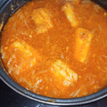 El cooksnap de Julián cuando hizo Cazuela de bacalao fresco con cebolla, tomate y vino tinto.
