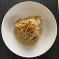 il Valentina B. quando ha preparato Linguine con salsa di tonno e cipolla fritta