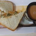 Saira Abdullah's cooksnap of when they made Bread omlate (with tea).