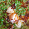 El cooksnap de Lorena Moreno cuando hizo Crema de guisantes con huevo de codorniz y jamón ibérico.