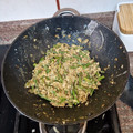 El cooksnap de Melanio Esteban cuando hizo Revuelto de espárragos trigueros con cebolla y jamón.