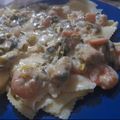 El cooksnap de Jessica Gadea cuando hizo Sorrentinos de salmón con tinta de calamar y salsa camarón.
