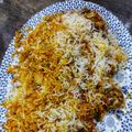 Areeba Masroor's cooksnap of when they made Mutton biryani.