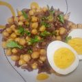 El cooksnap de Salma cuando hizo Garbanzos fritos con jamón y chorizo ibérico.