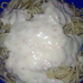 El cooksnap de Mayers cuando hizo Salsa bechamel con embutidos y pollo.