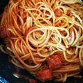 El cooksnap de Héctor Campos cuando hizo Tallarines con longanizas.
