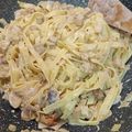 El cooksnap de Juan Fernandez cuando hizo Fettuccini con tofu en salsa de café.