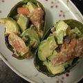 waki's cooksnap of when they made Avocado salad in an avocado!.