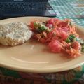 El cooksnap de Emi cuando hizo Hamburguesa de arroz, acelga y cebolla con ensalada. (Ideal para bajar de peso).