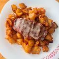 El cooksnap de Jordi cuando hizo Pollo Hunters con patatas gajo especiadas.