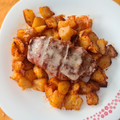 El cooksnap de Jordi cuando hizo Pollo Hunters con patatas gajo especiadas.