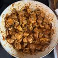 El cooksnap de Javier Caro Fernández cuando hizo Salteado de pavo con champiñones al pimentón.