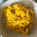 El cooksnap de Estefania Gomez cuando hizo Arroz amarillo con pollo.