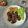 Cooksnap dari Gita Rahayu untuk resep Empal Gepuk Tempe Penyet Sambal Tomat Dan Sayur Kukus