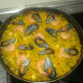 El cooksnap de Laureano cuando hizo Paella de marisco y verduras.
