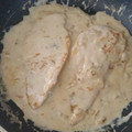 El cooksnap de María José Partida Ibáñez cuando hizo Pechuga de pollo al roquefort.