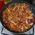 El cooksnap de Daniela Alcazar cuando hizo Arroz asiático con salchichón.