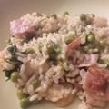 Cooksnap από Takis Tsirtsonis στη συνταγή Ριζότο με τζιν, γαρίδες, αρακά και μπέικον