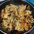 El cooksnap de Pecos Sanchez cuando hizo Fideos chinos con pollo y verduras.