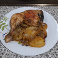 El cooksnap de Roberto marin diaz cuando hizo Cuartos traseros de pollo al horno con patatas panaderas.