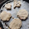 El cooksnap de Johanna Báez cuando hizo Hamburguesa de soja texturizada, lentejas y arvejas. Sabor carne.