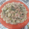 El cooksnap de Melina cuando hizo Fideos con crema de jamón y verdeo.
