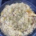 El cooksnap de Javier Botello cuando hizo Risotto de calabacín y langostinos.