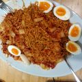 Norikazu Owen Ogawa's cooksnap of when they made Jollof noodles with boiled egg.