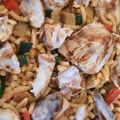 El cooksnap de Eva cuando hizo Fideuá marinera de atún y almejas con caldo de morralla.