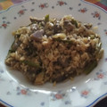 El cooksnap de Anixu cuando hizo Arroz integral con espárragos verdes y champiñones.