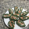 El cooksnap de quarantine at home cuando hizo Rollo de espinacas relleno de salmón y queso philadelphia.