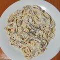El cooksnap de Julián cuando hizo Espagueti carbonara.