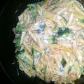 MissDrea's cooksnap of when they made Shrimp alfredo penne pasta.