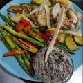 El cooksnap de Minerva Bataller cuando hizo Parrillada de verduras con tapenade de aceitunas y almendras.