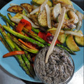 El cooksnap de Minerva Bataller cuando hizo Parrillada de verduras con tapenade de aceitunas y almendras.