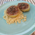 El cooksnap de Pati Heeren cuando hizo Tomate relleno de carne picada con cous cous.
