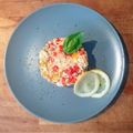 El cooksnap de Veronica Peshkova cuando hizo Cuscús de coliflor con verduras y pollo.