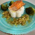 Cooksnap από Marina στη συνταγή Αρωματικό ρύζι jasmin με σολομό σβησμένο με κονιάκ και ξύσμα από μοσχολέμονο