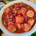 Chef Mommy Nessa's cooksnap of when they made Kielbasa & Beans.