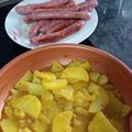 El cooksnap de Sara Sebastián Muñoz cuando hizo Salchichas frescas al vino con patatas en su salsa.